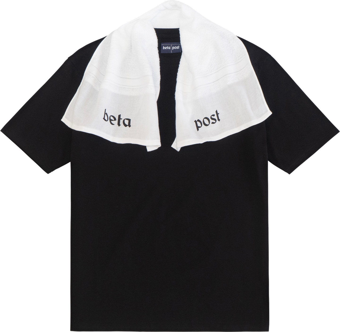 Neck Towel T-Shirt (Black) - beta post