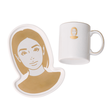 Load image into Gallery viewer, [Pre-Order] Kyne Gold Ceramic Tray &amp; Mug Set
