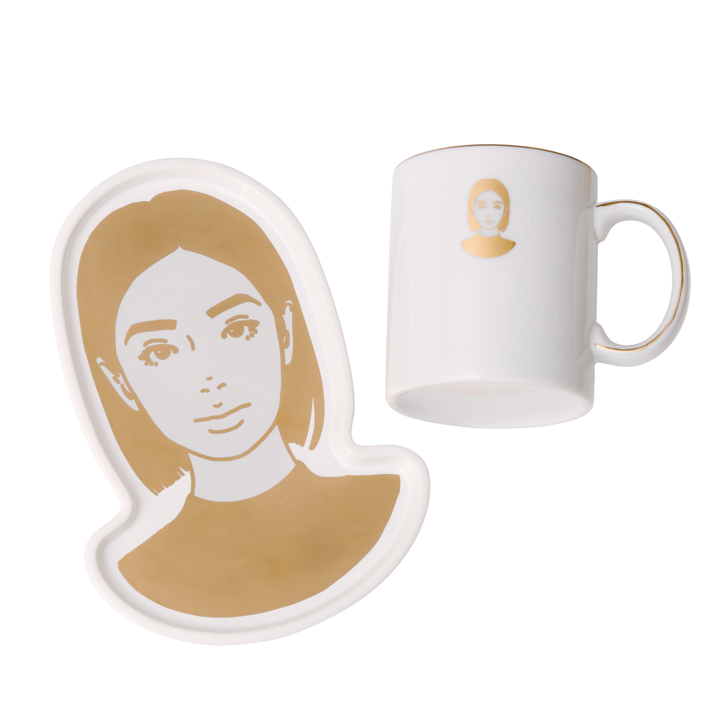 [Pre-Order] Kyne Gold Ceramic Tray & Mug Set