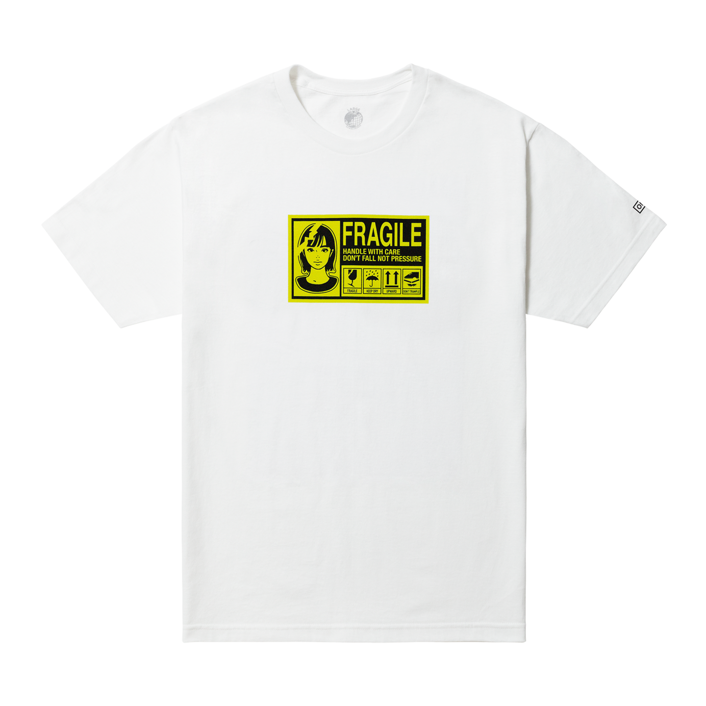 Fragile Label S/SL Tee (White / Yellow)