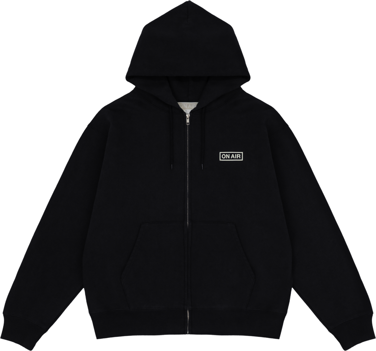 Basic Logo Heavyweight Fleece Full Zip Hoodie (Black)