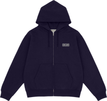 Load image into Gallery viewer, Basic Logo Heavyweight Fleece Full Zip Hoodie (Navy)
