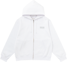 Load image into Gallery viewer, Basic Logo Heavyweight Fleece Full Zip Hoodie (White)

