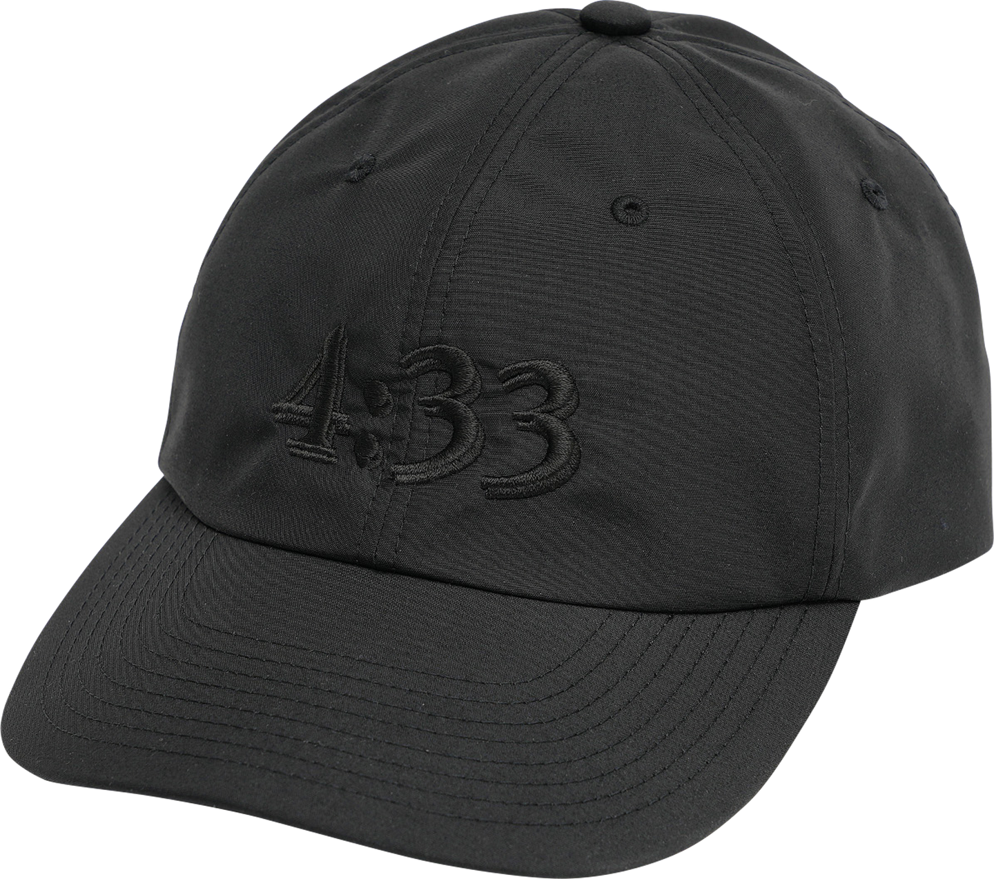 Pre Curve Brim 6 Panel Cap - 4:33 (Black / Black) - garbage