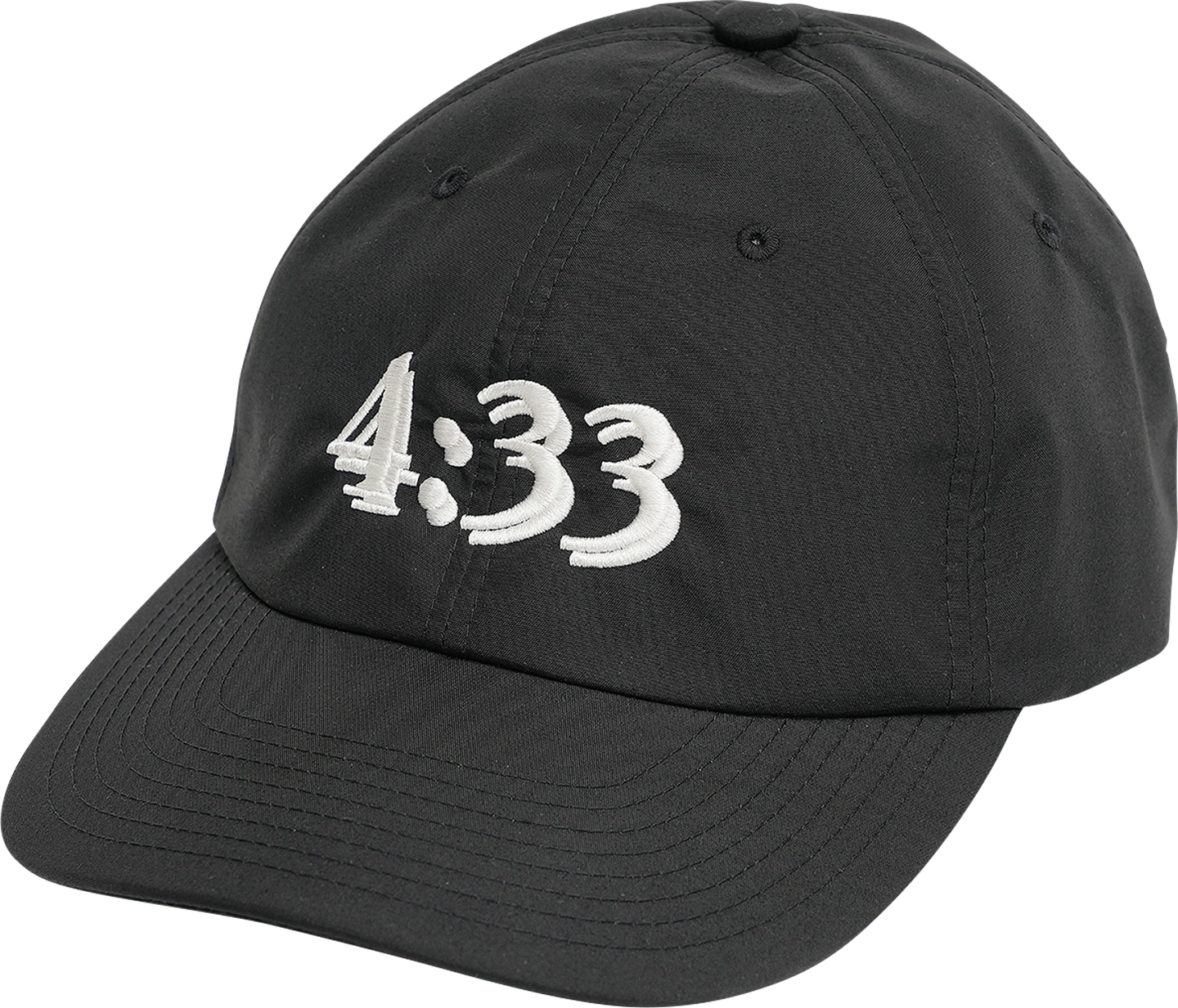 Pre Curve Brim 6 Panel Cap - 4:33 (Black / White) - garbage