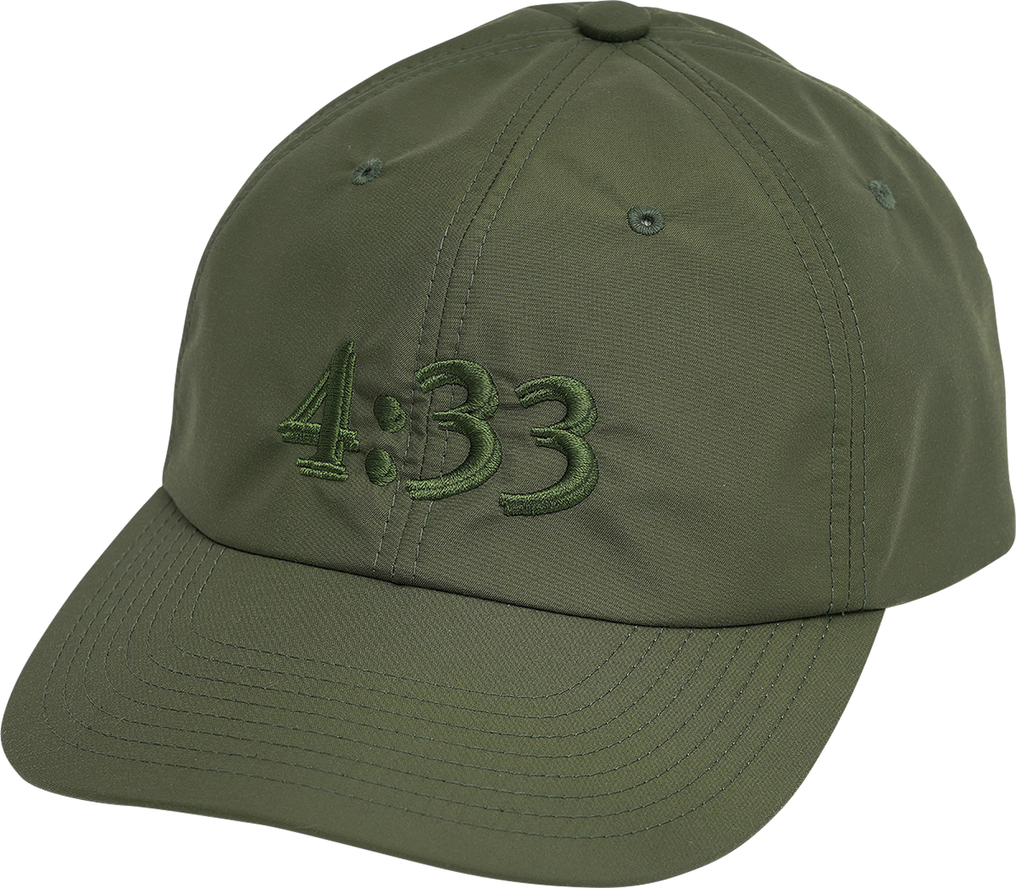 Pre Curve Brim 6 Panel Cap - 4:33 (Olive / Olive) - garbage