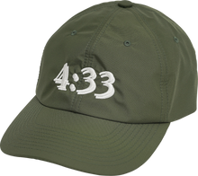 Load image into Gallery viewer, Pre Curve Brim 6 Panel Cap - 4:33 (Olive / White) - garbage
