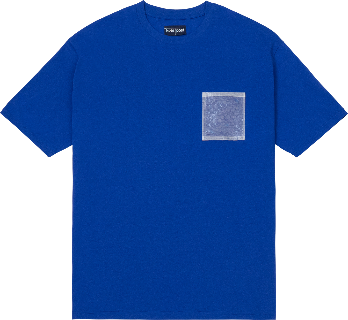 Bubble Wrap Pocket T-shirt (Blue) - beta post