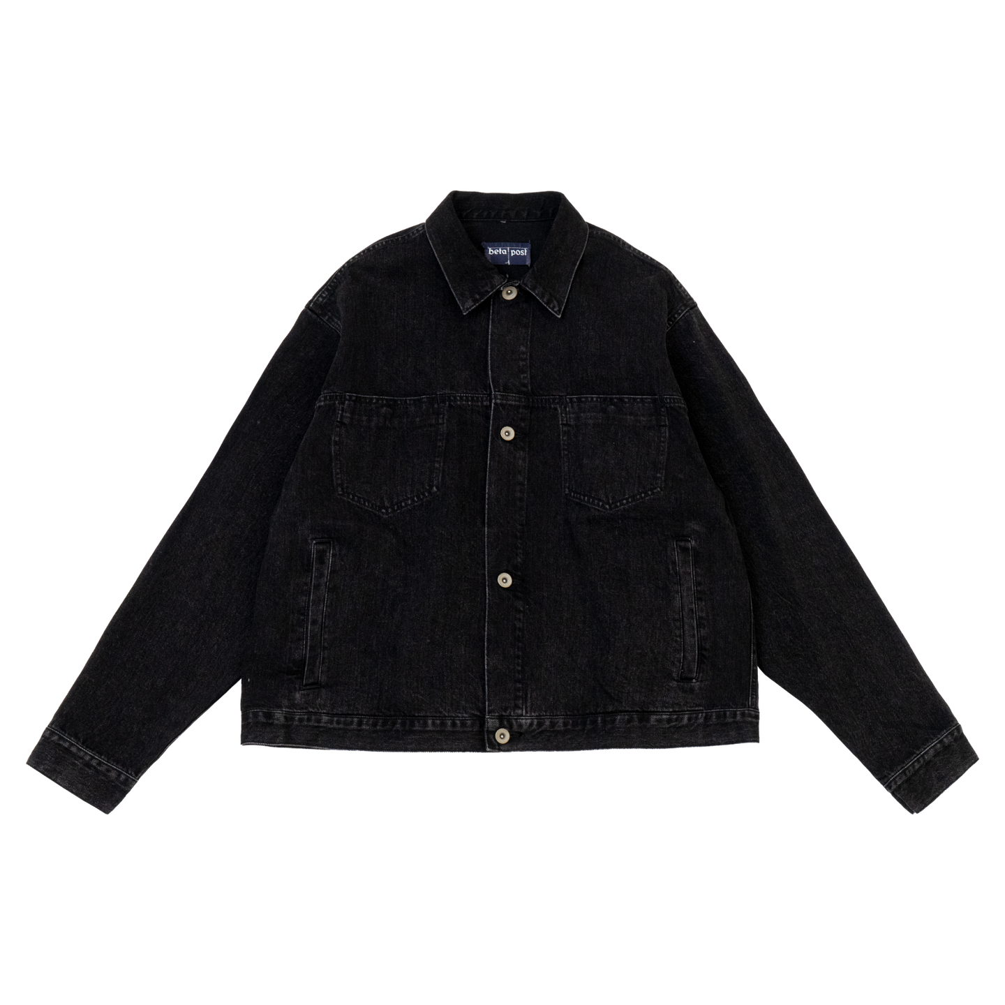 Washed Aging Denim Jacket (Black)