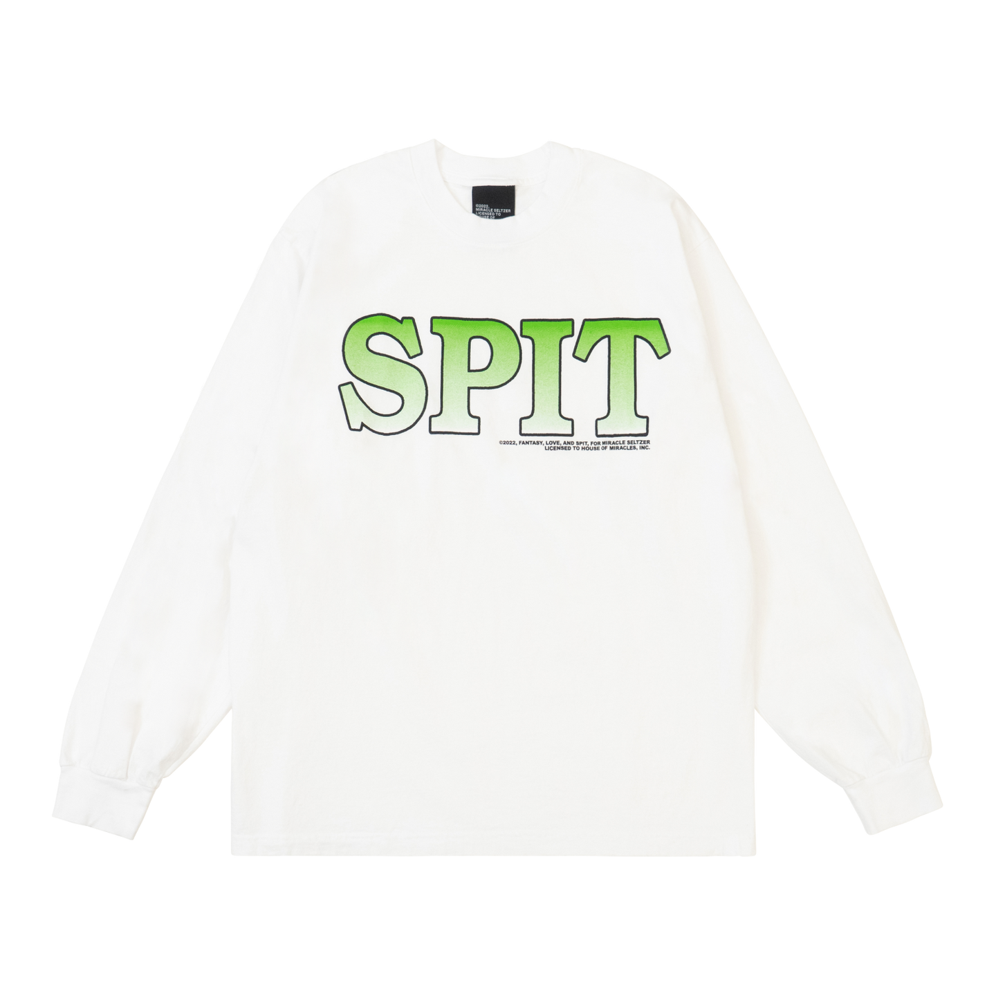 Spit L/SL Tee (White) - Miracle Seltzer